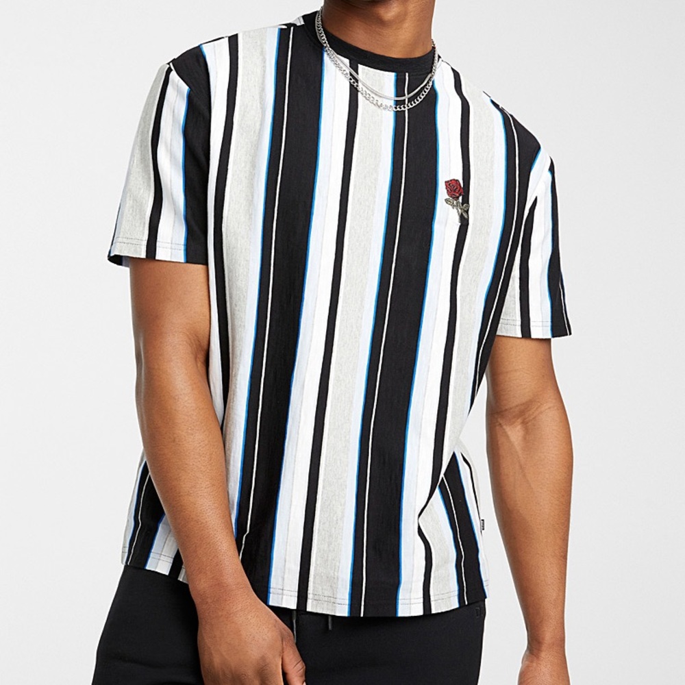 Simons‎ DJAB Striped Embroidered T-Shirt Sz S
